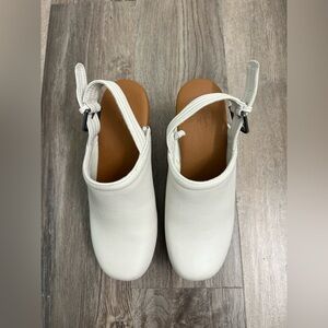 Women's White Sling-back Clogs